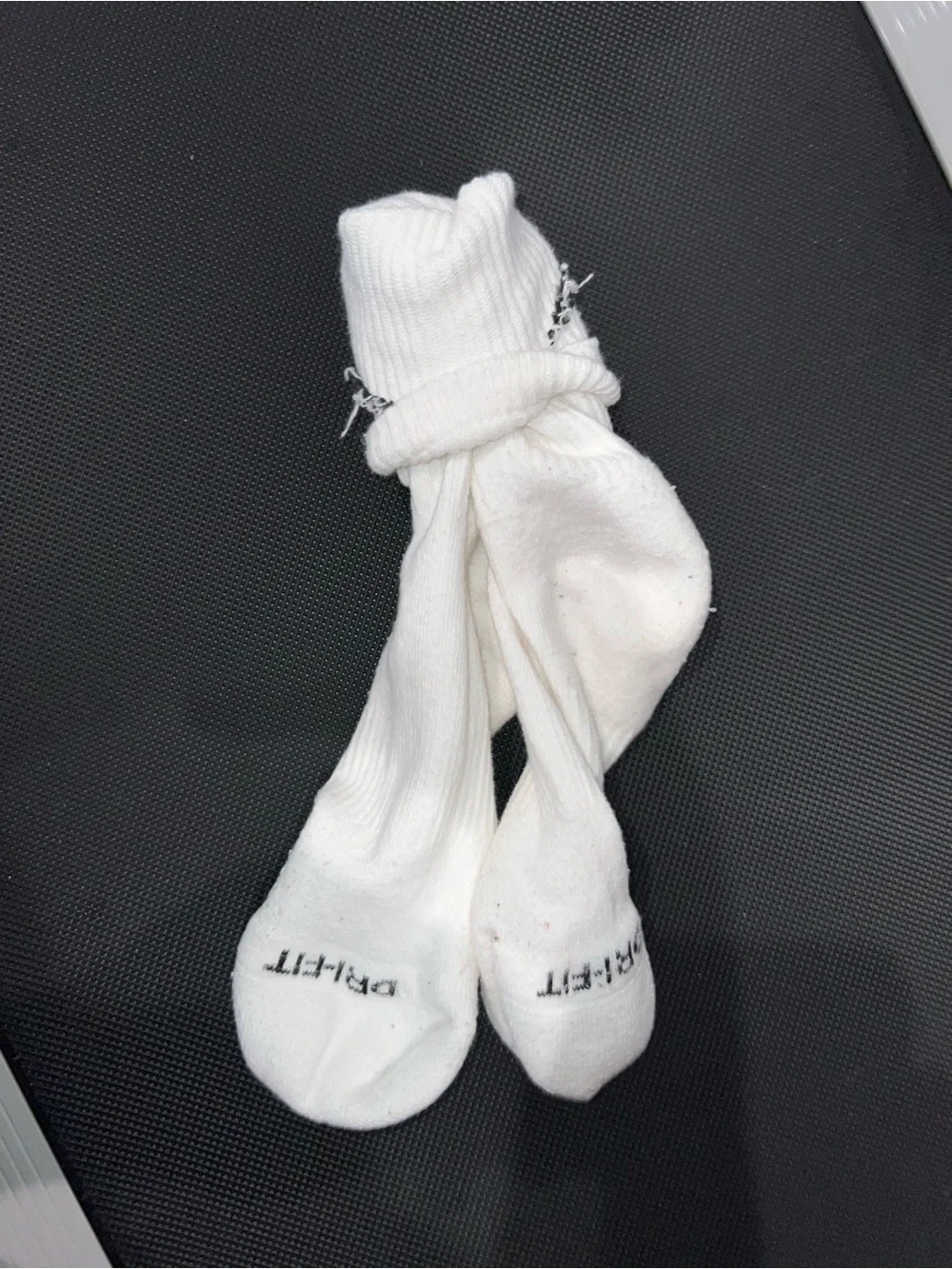 Nike White Crew Socks with Black Swoosh - Men's